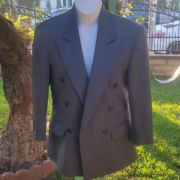 Webster zeidler circola moda gray purple green stripeSuit jacket blazer medium - Picture 1 of 6
